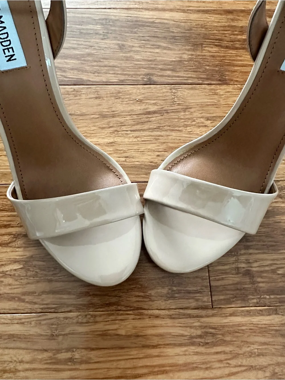 Steve Madden Nude Patent Ankle-Strap Stiletto heels - Picture 9 of 12